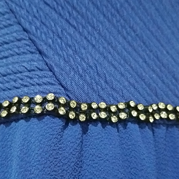 BOLD BLUE ONE PIECE HALTER PANTS ROMPER JUMPER SPECIAL EVENT DRESSY MAXI - Picture 6 of 12